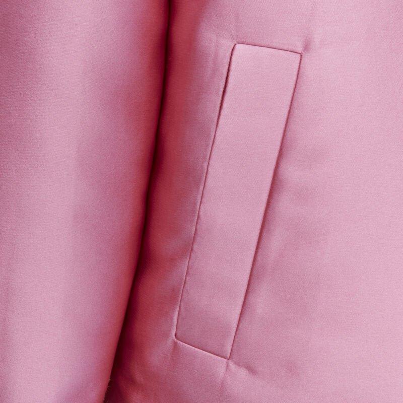 VALENTINO Sub Zero Couture pink polyester silk flared hem bomber jacket IT36 XS For Sale 4