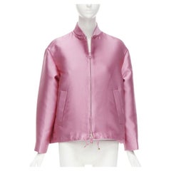 VALENTINO Sub Zero Couture pink polyester silk flared hem bomber jacket IT36 XS