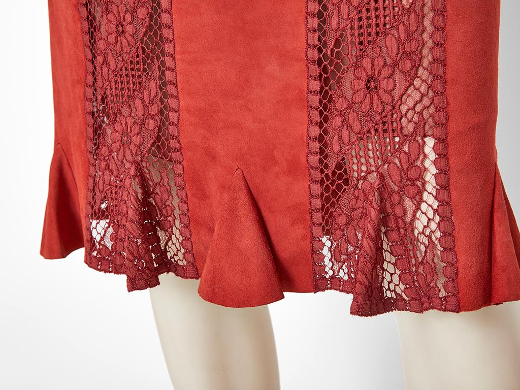 red lace slip dress