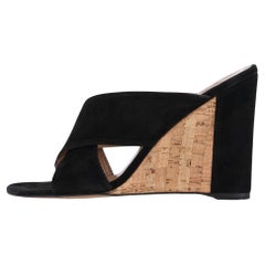 Used Valentino Suede Wedge Mule Sandals