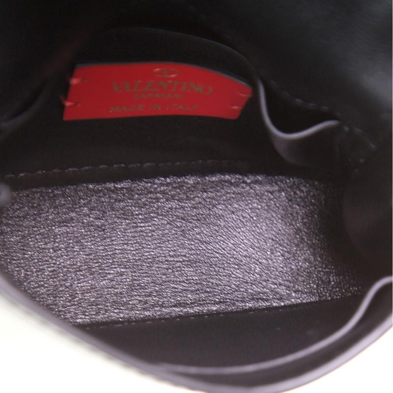 Black Valentino Supervee Chain Crossbody Bag Leather Micro