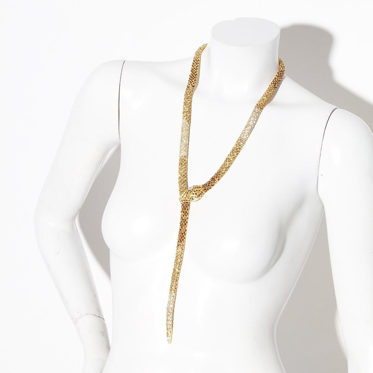 Valentino Swarovski Crystal Link “Snake” necklace C. 1970s 1
