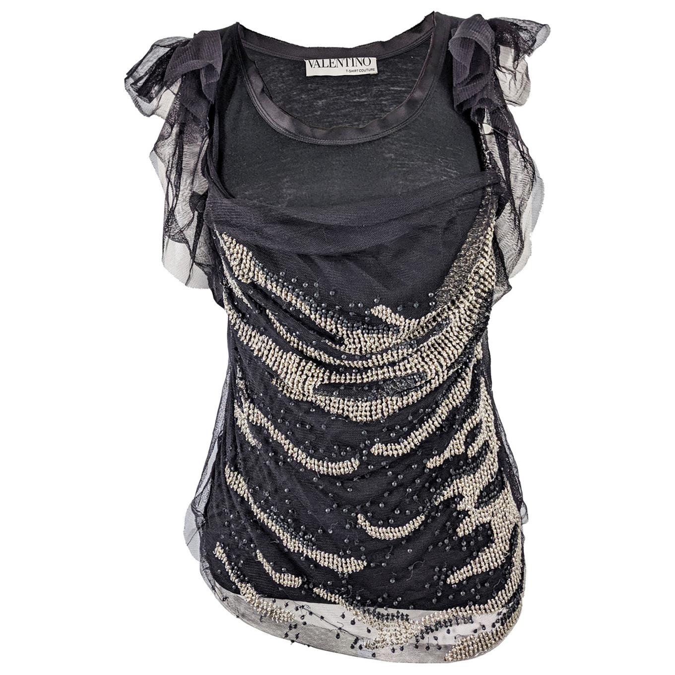 Valentino T Shirt Couture Beaded Embellished Mesh Top at 1stDibs