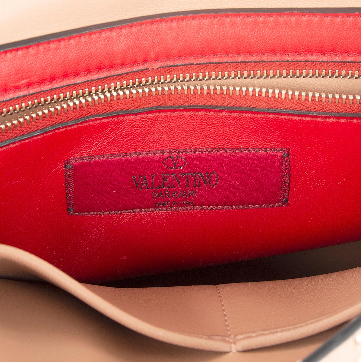 VALENTINO tan brown quilted leather ROCKSTUD SPIKE MEDIUM Shoulder Bag 1