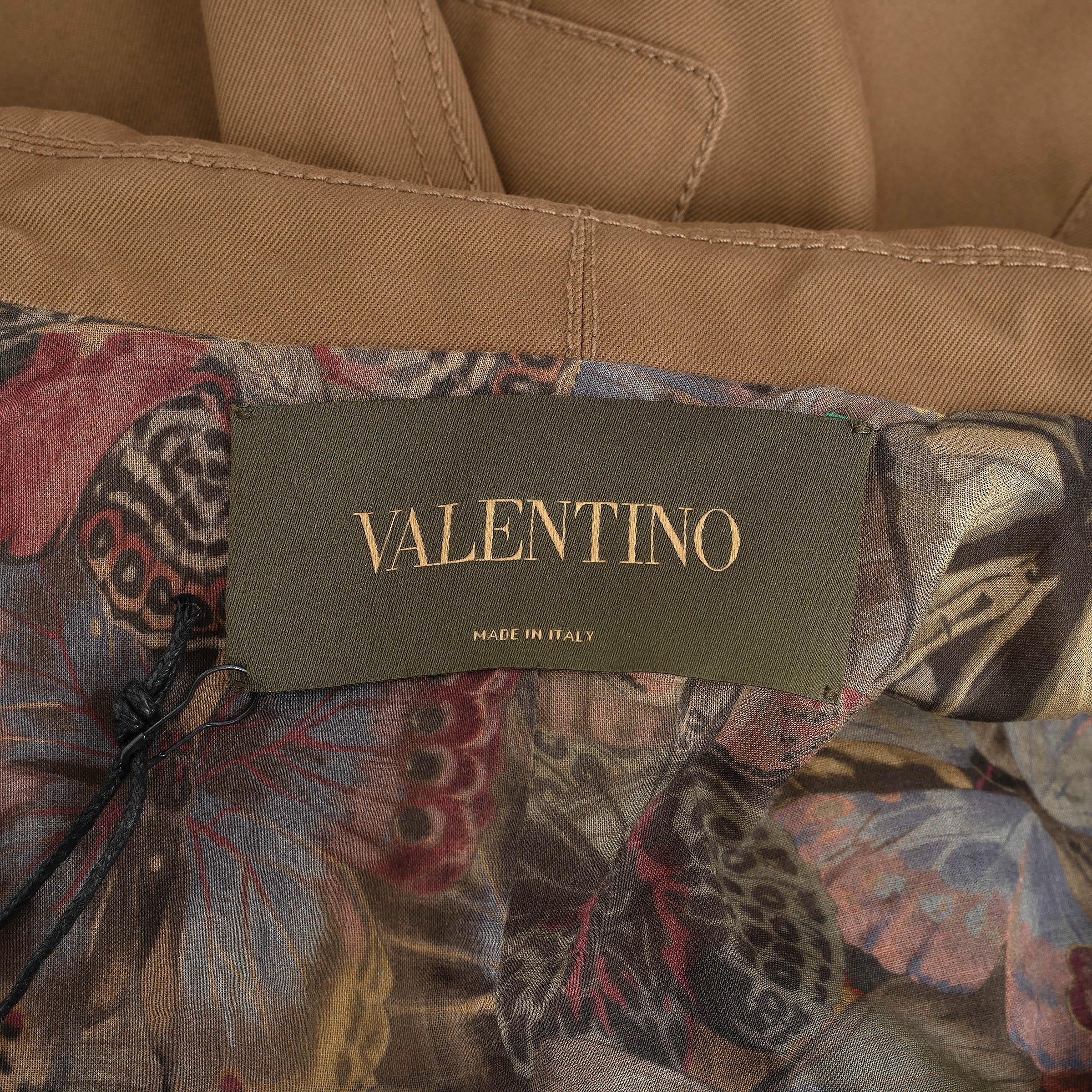 Valentino in cotone abbronzato 2015 BUTTERFLY UTILITARIANA Giacca 42 M. in vendita 2