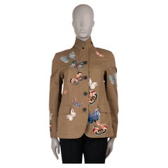 VALENTINO algodón tostado 2015 MARIPOSA UTILITARIA Chaqueta 42 M
