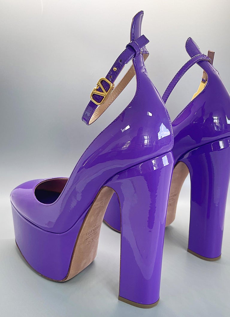 Valentino Tan-Go Spring 2022 Size Purple Patent Leather