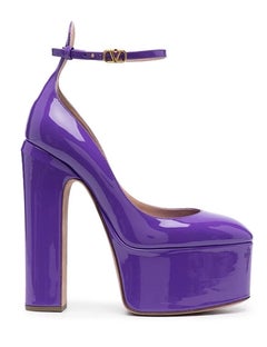 Valentino Tan-Go Spring 2022 Size 36.5 6.5 Purple Patent Leather Platform Heels