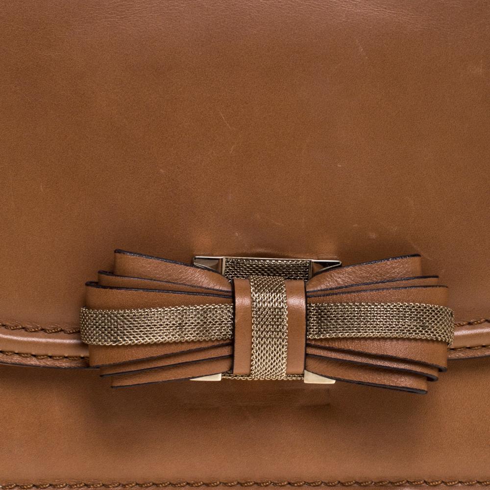 Valentino Tan Leather Flap Top Handle Bag 5