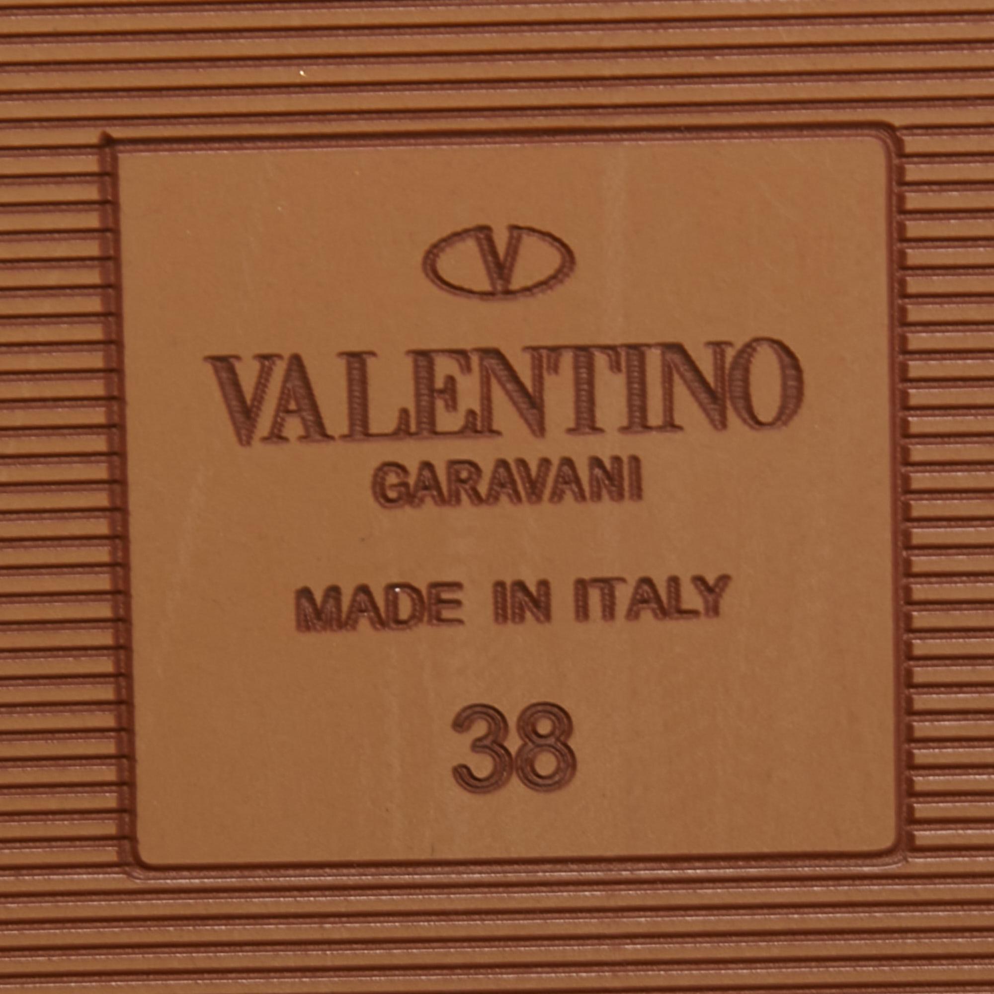 Valentino Tan Leather Rose Atelier Flat Slides Size 38 3