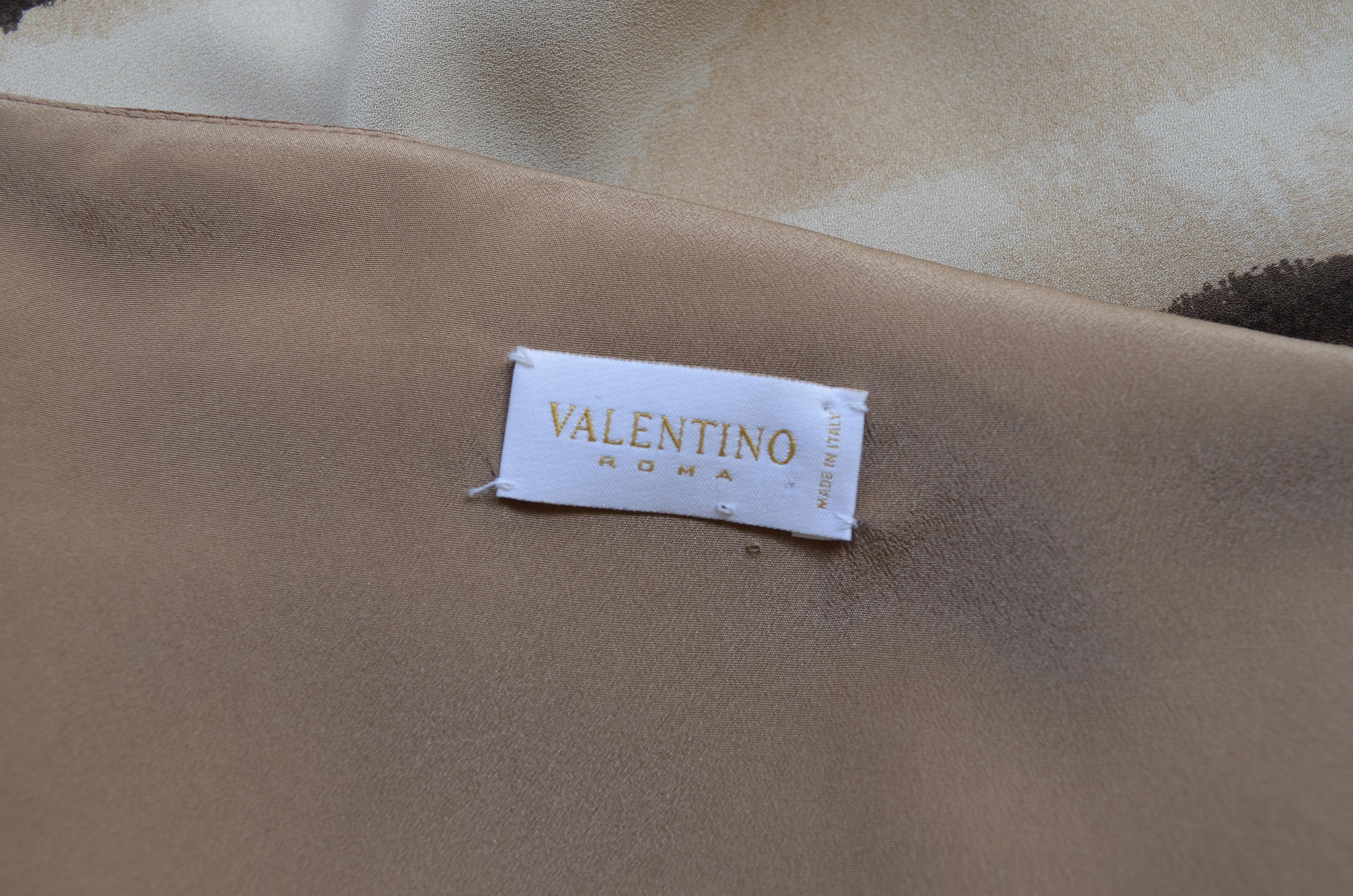 Valentino Tan Silk Animal Print Dress 1