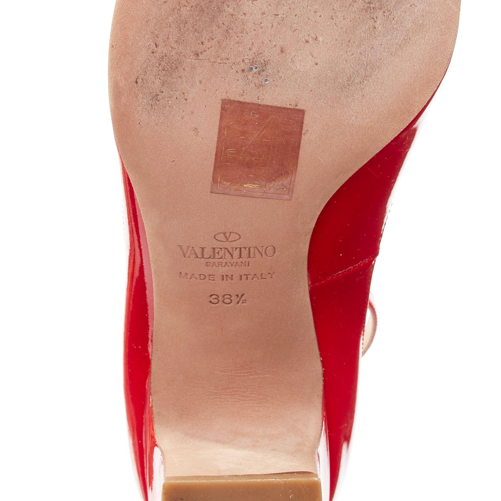 VALENTINO Tango 60 red patent leather Maryjane pumps EU38.5 For Sale 8