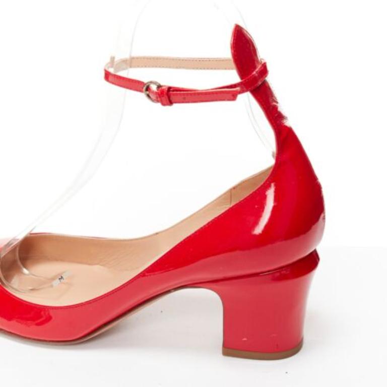 VALENTINO Tango 60 red patent leather Maryjane pumps EU38.5 4