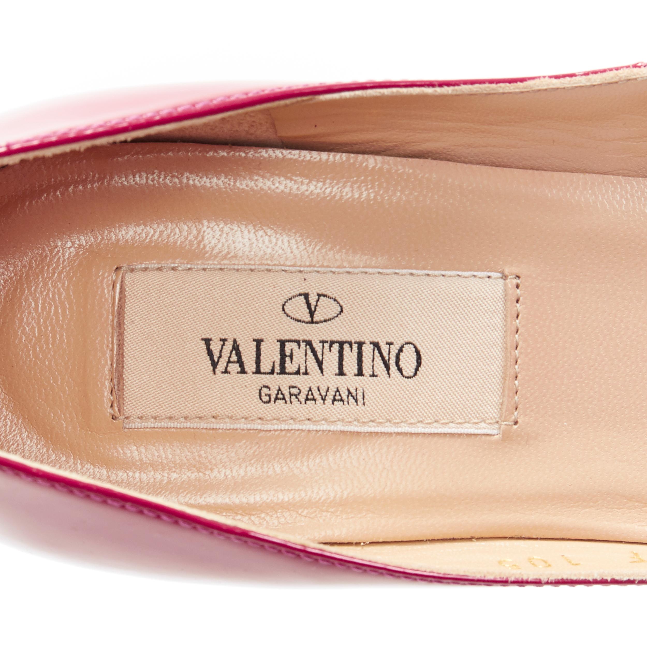 VALENTINO Tango fuschia pink patent ankle strap maryjane block heel pump EU36 3