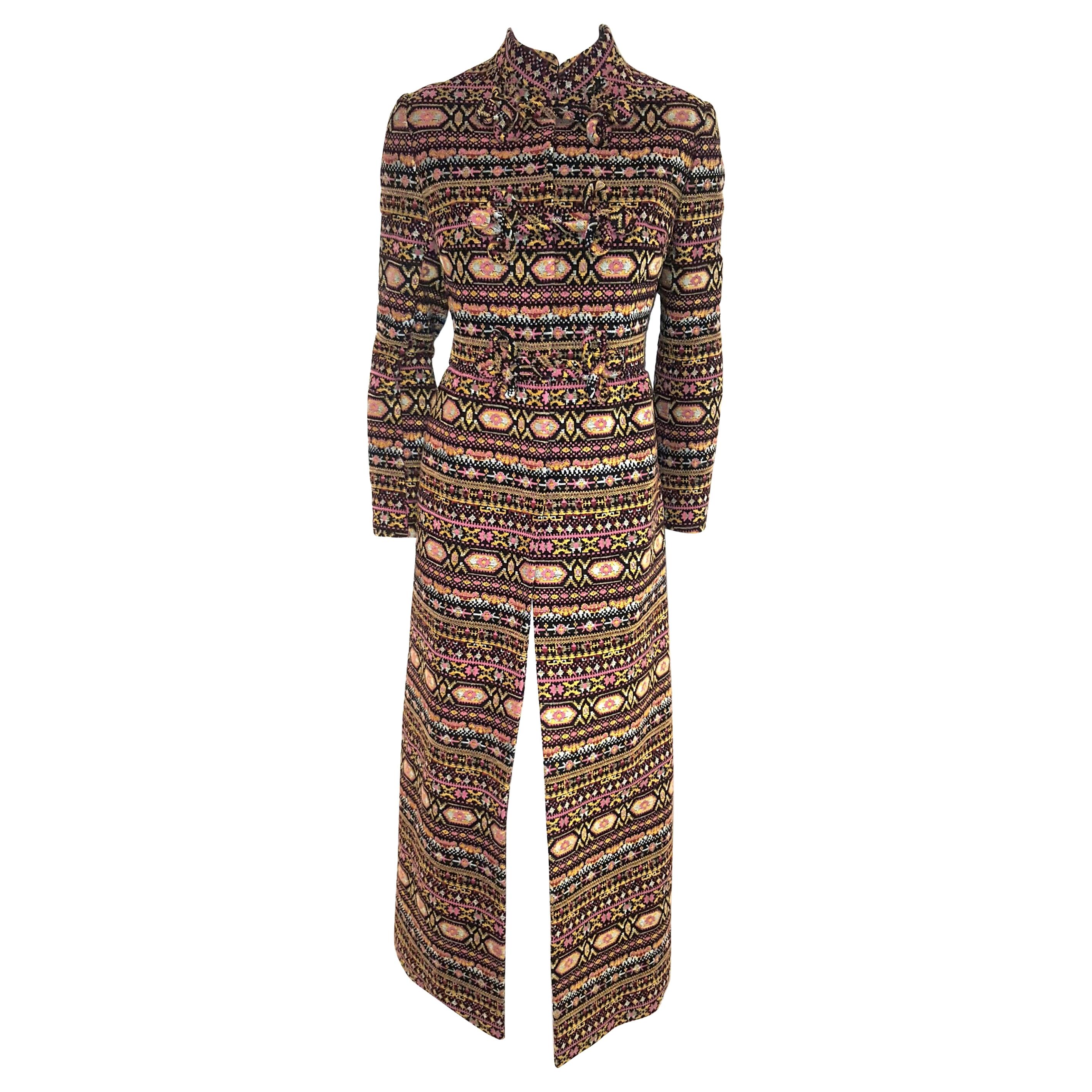 Valentino Tapestry Pattern 2012/13 Runway Collection Long Coat Size 10 US For Sale