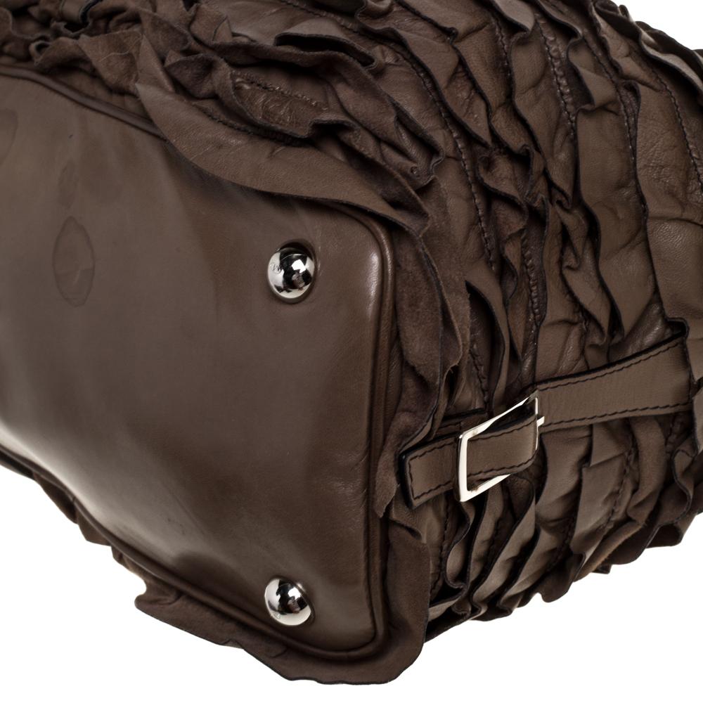 Valentino Taupe Borsa Allure con cornice increspata in pelle 2
