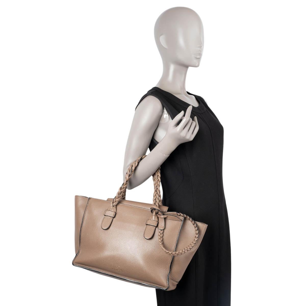 VALENTINO taupe leather TO BE COOL SMALL Tote Bag For Sale 5