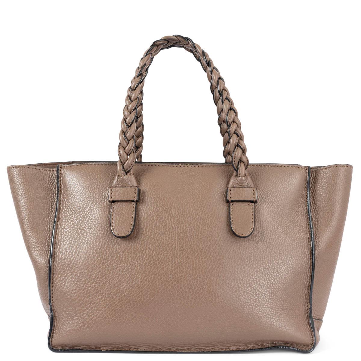 Brown VALENTINO taupe leather TO BE COOL SMALL Tote Bag For Sale