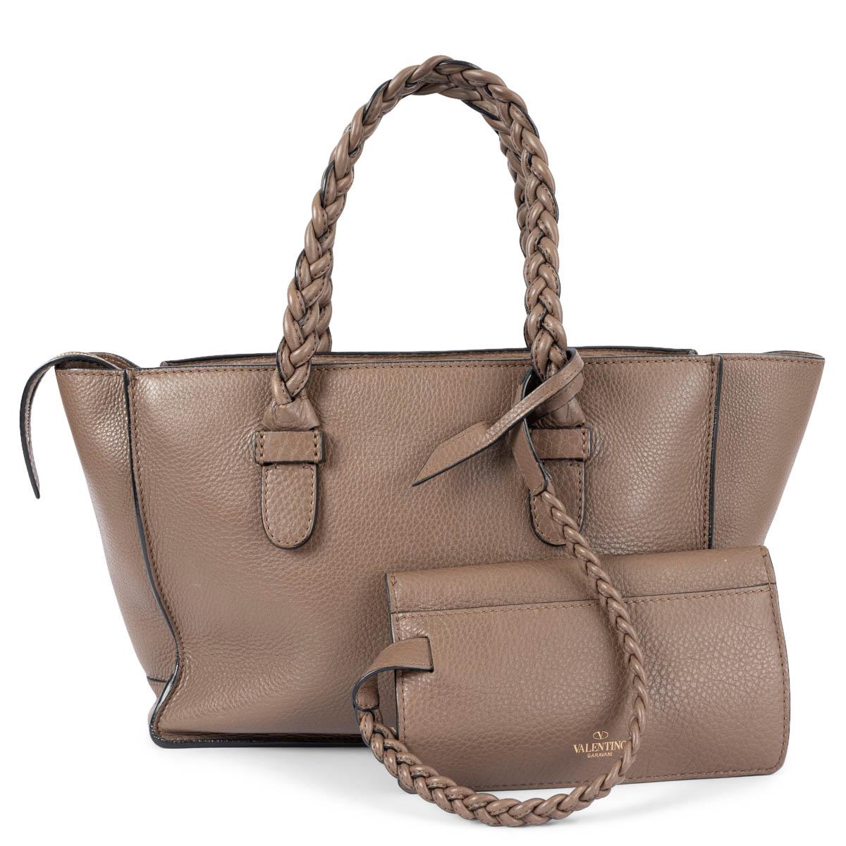 Women's VALENTINO taupe leather TO BE COOL SMALL Tote Bag For Sale