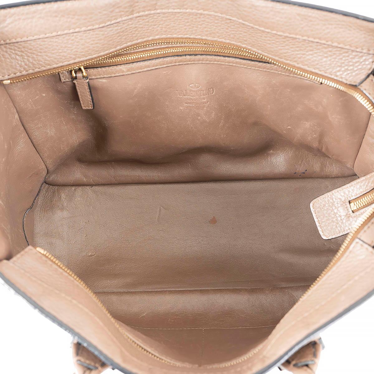 VALENTINO taupe leather TO BE COOL SMALL Tote Bag For Sale 1