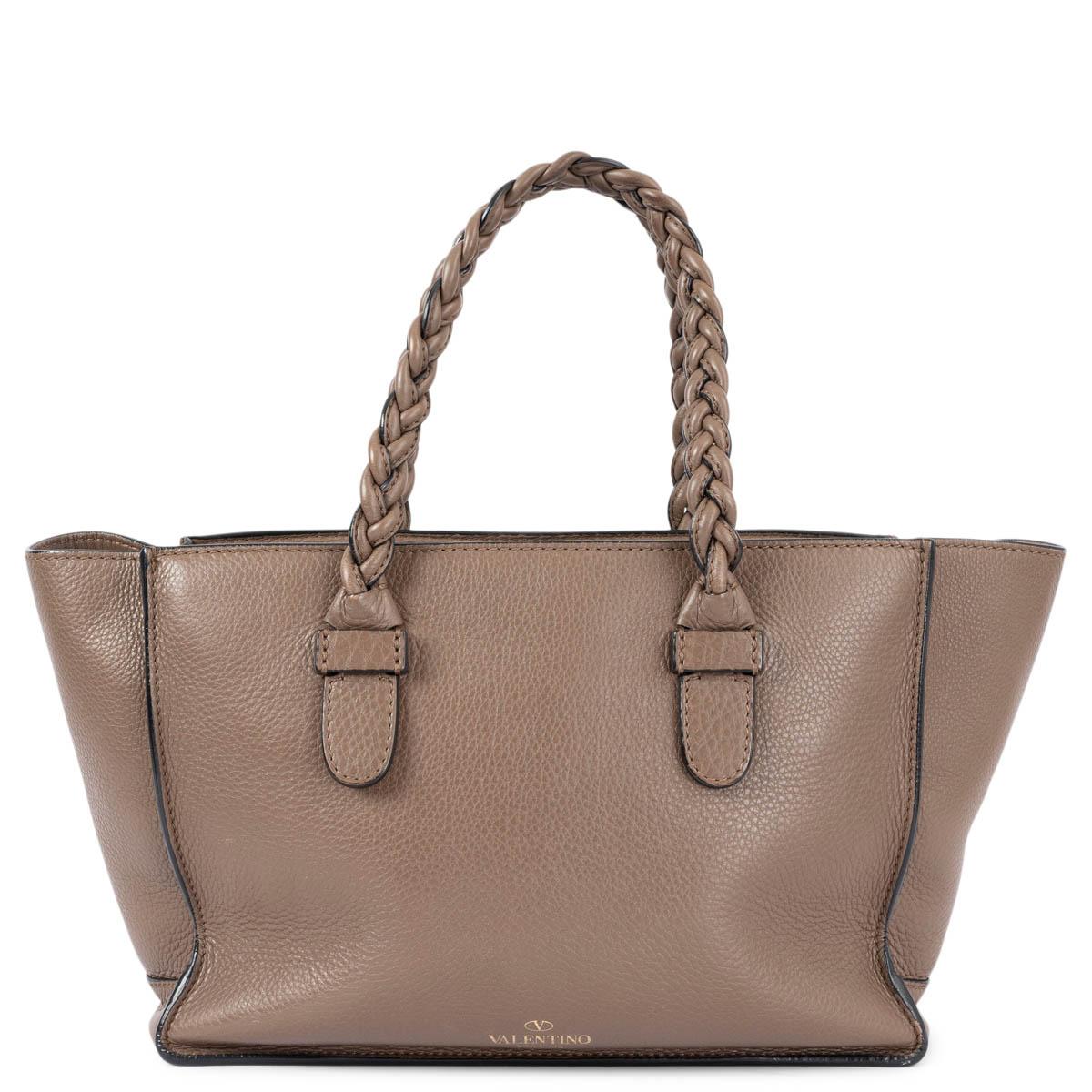 VALENTINO taupe leather TO BE COOL SMALL Tote Bag For Sale