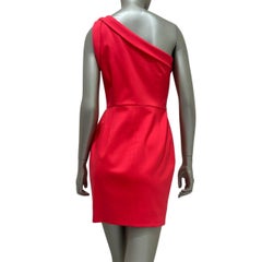 Valentino Techno Couture Red Wool One-Shoulder Cocktail Dress IT 42