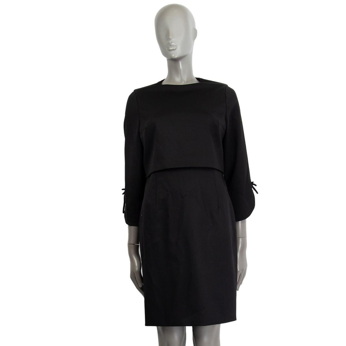 Black VALENTINO TECHNOCOUTURE black TIRED TOP Long Sleeve Dress M For Sale