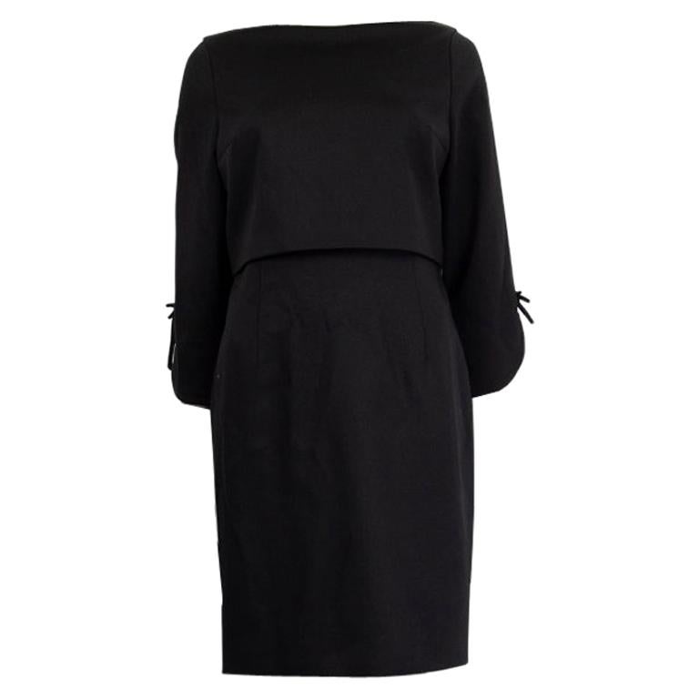VALENTINO TECHNOCOUTURE black TIRED TOP Long Sleeve Dress M For Sale
