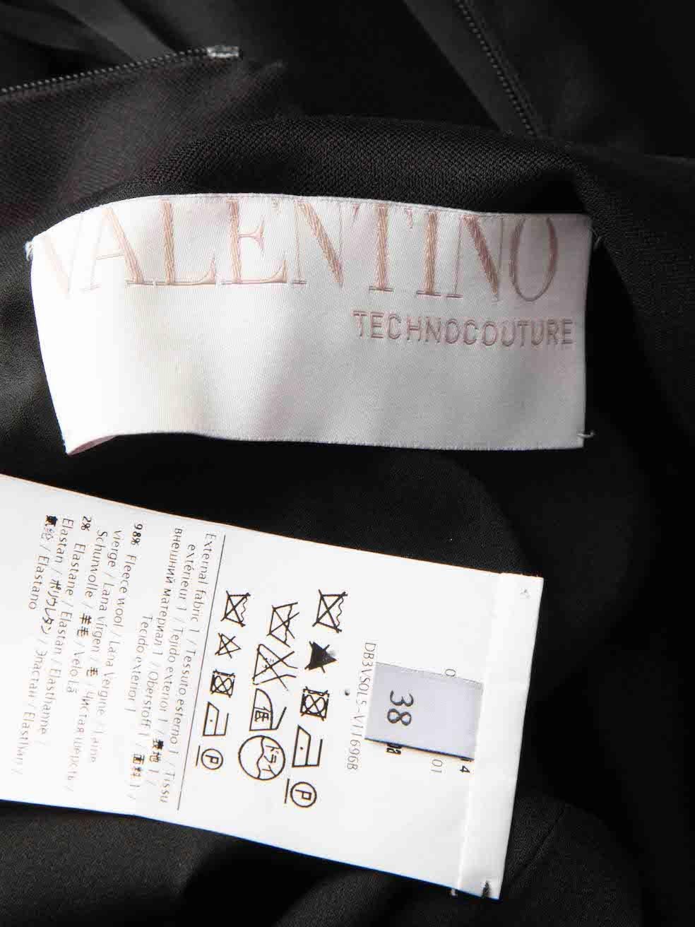 Valentino Technocouture Black Wool Asymmetric Bow Mini Dress Size XS 1