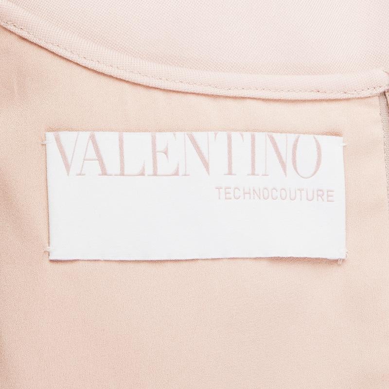 Beige VALENTINO TECHNOCOUTURE pale pink wool fleece Sleeves Dress 4