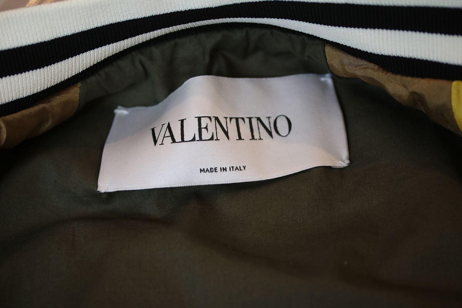 Women's Valentino Teddy Appliquéd Silk-Satin Bomber Jacket 