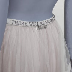 VALENTINO There Will Be More Love beaded waist grey tulle skirt IT38 XS