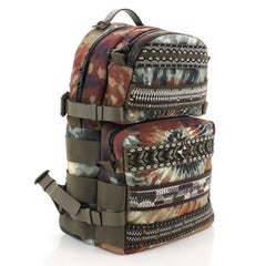 Valentino Tie Dye Double Pocket Backpack Beaded Printed Canvas Large