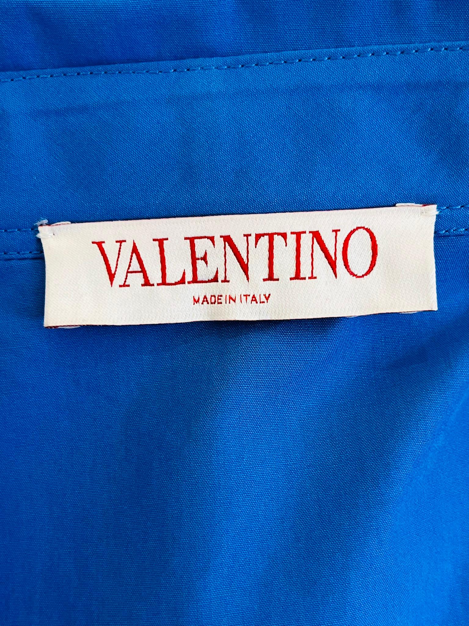 Valentino Tie-Neck Cotton Shirt For Sale 2