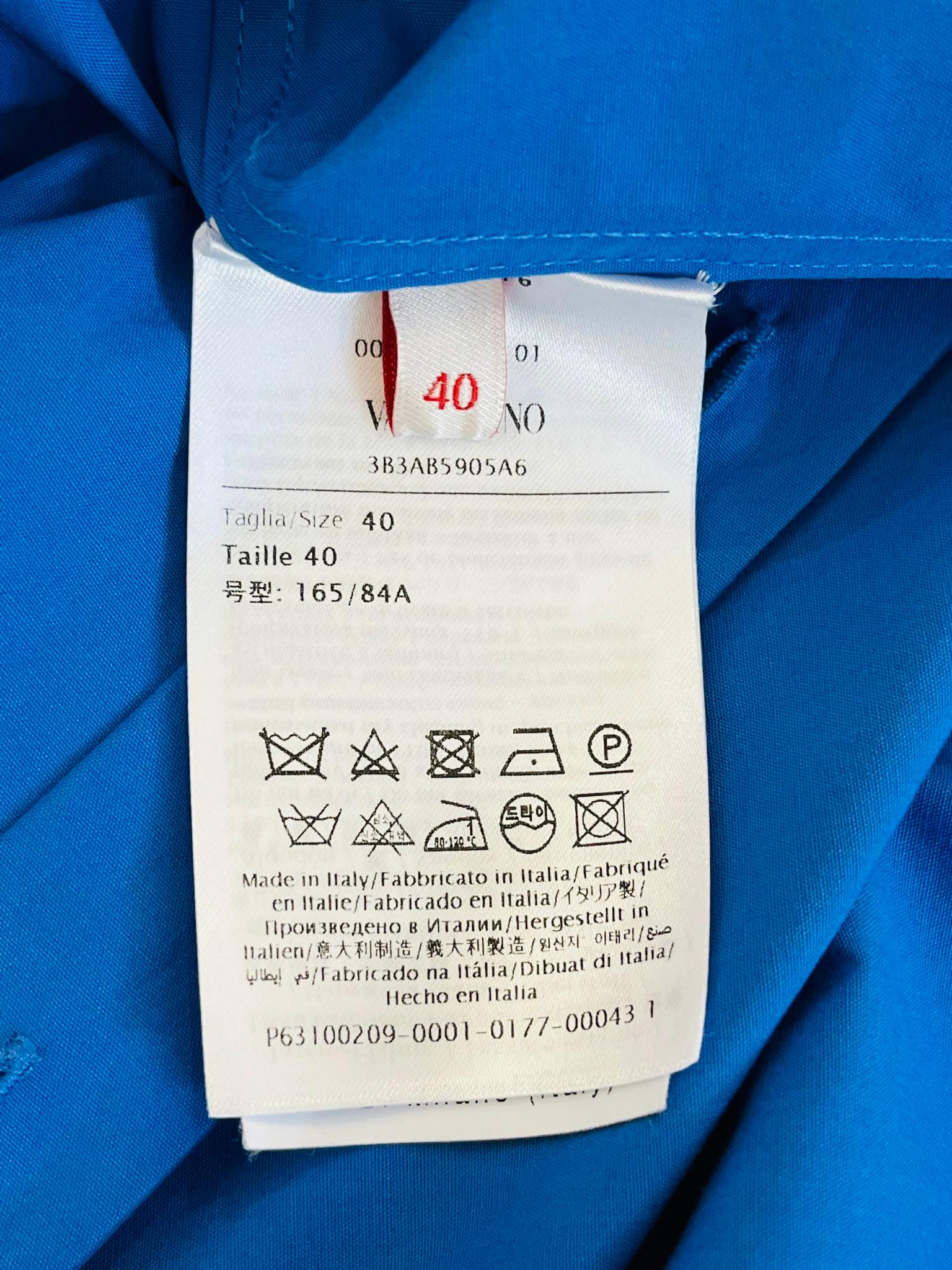 Valentino Tie-Neck Cotton Shirt For Sale 4