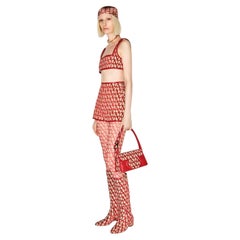 Valentino Toile logo Iconographe tights Red & Beige S/M sold out!