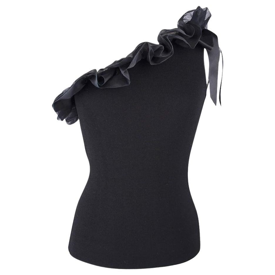 Valentino Top asymétrique bordé de volants et de nœuds M en vente