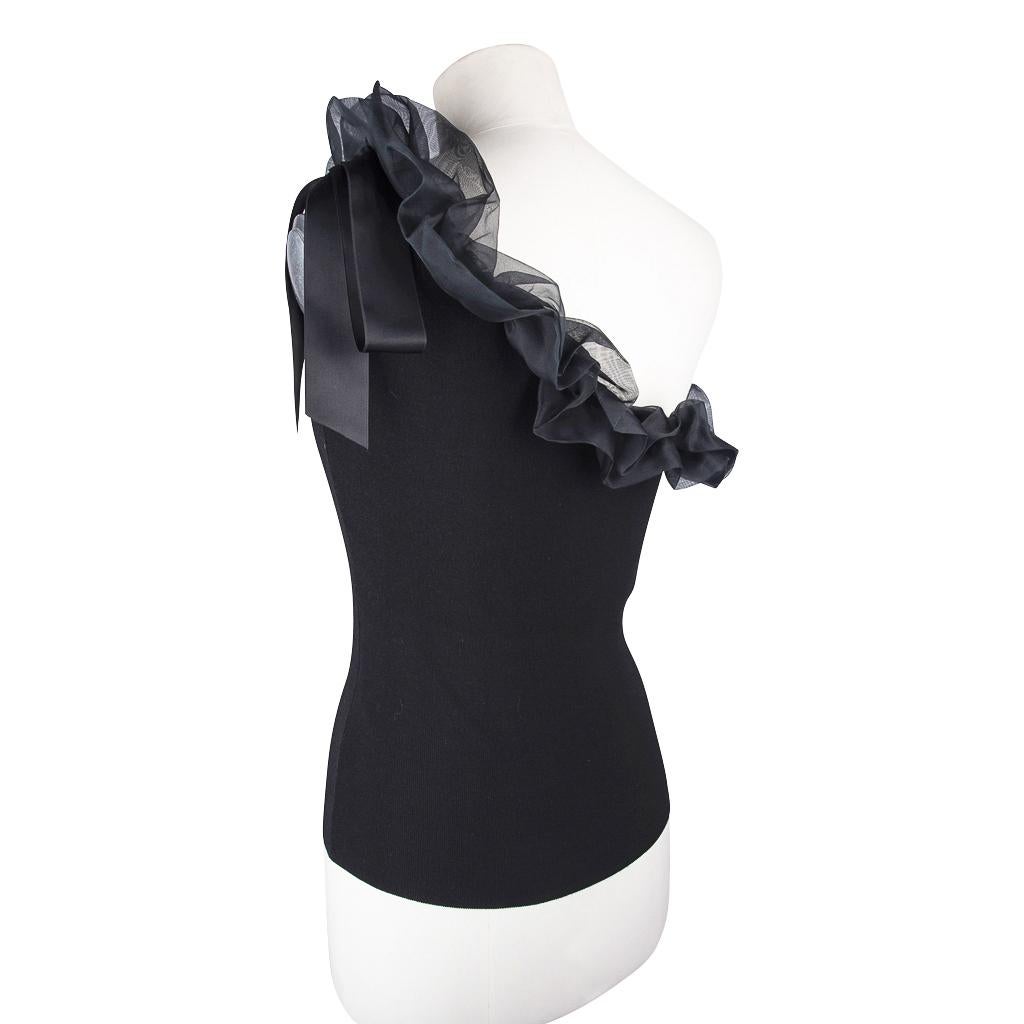 Valentino Top One Shoulder Ruffle and Bow Trim M  For Sale 4