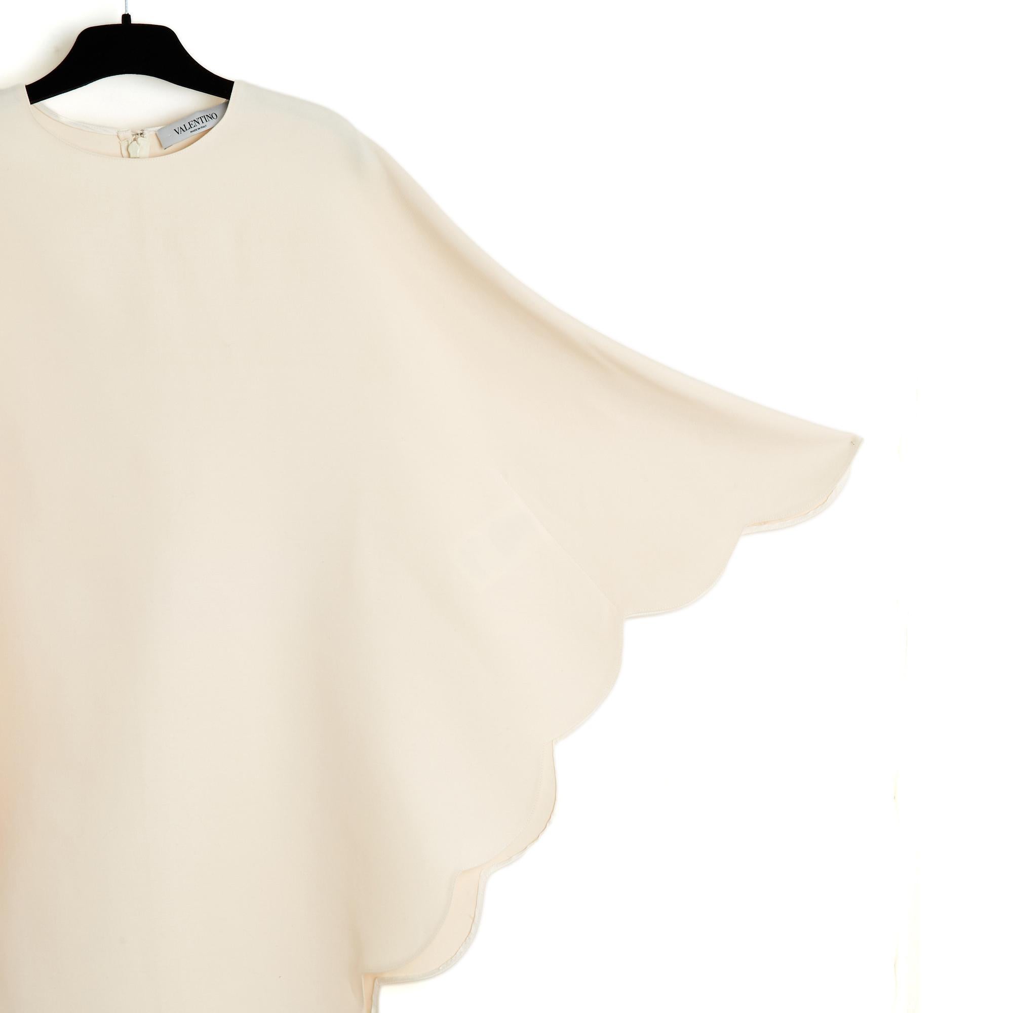 Valentino Top Tunique FR36 Crudo Lana y seda Top Capa UK8 US6 en venta 1