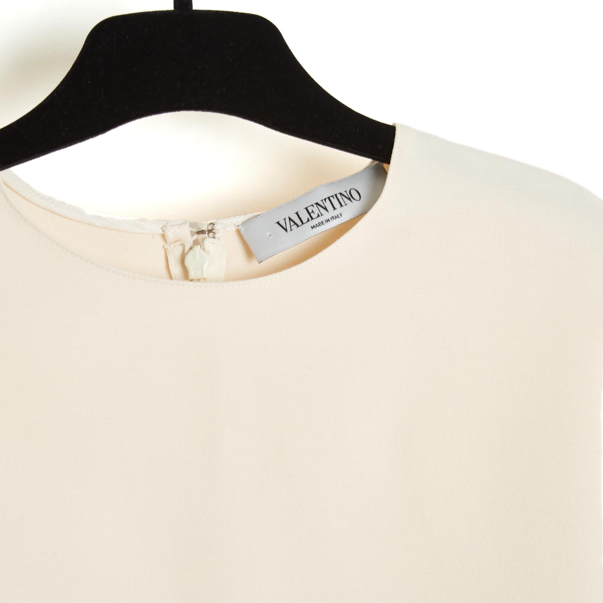 Valentino Top Tunique FR36 Crudo Lana y seda Top Capa UK8 US6 en venta 2