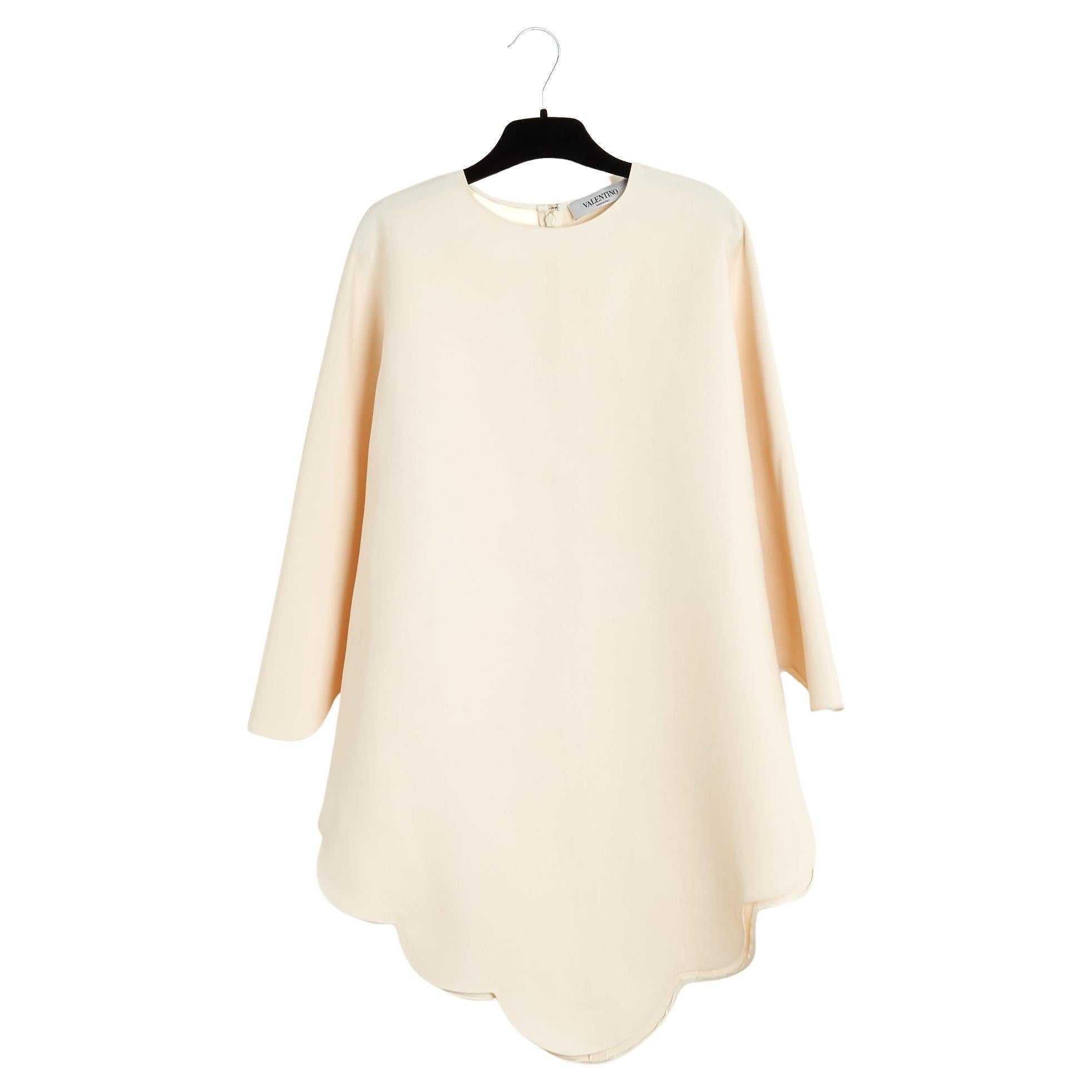 Valentino Top Tunique FR36 Crudo Lana y seda Top Capa UK8 US6