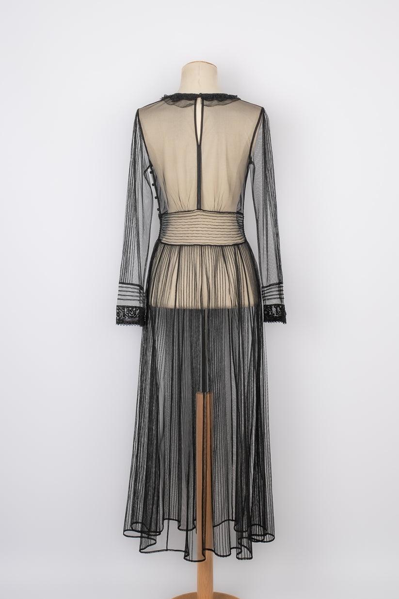 Valentino Transparent Black Lace Dress In Excellent Condition For Sale In SAINT-OUEN-SUR-SEINE, FR
