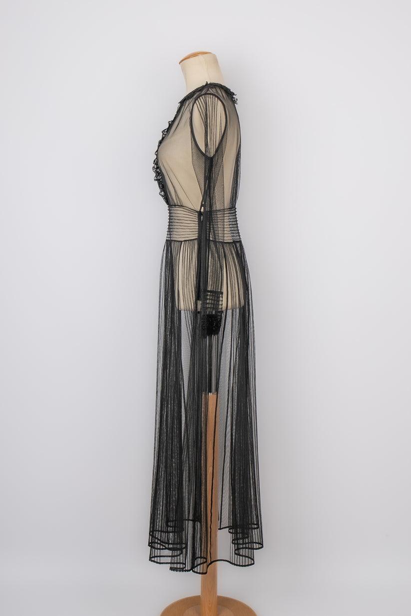 Women's Valentino Transparent Black Lace Dress For Sale