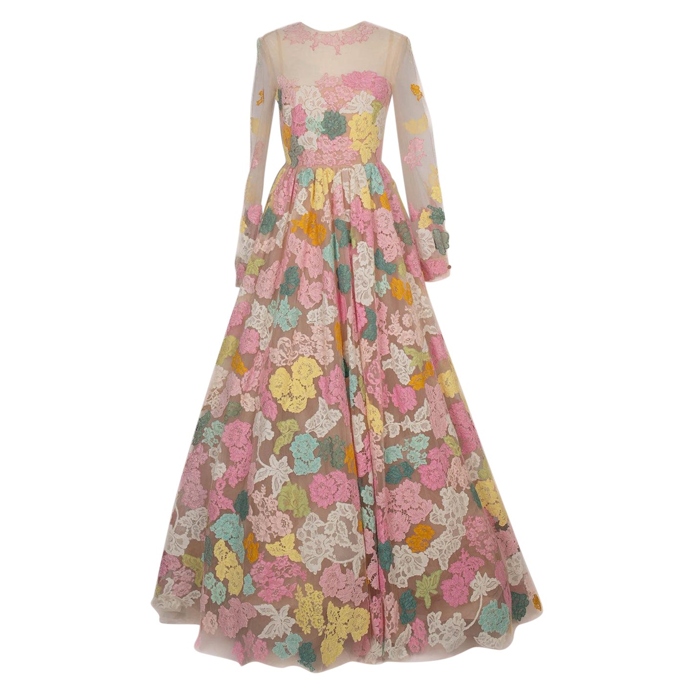 Valentino Transparent Long-Sleeve Dress, 2013