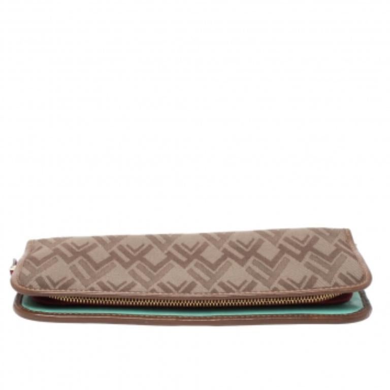 Valentino Tri Color Canvas and Leather Continental Wallet For Sale 1
