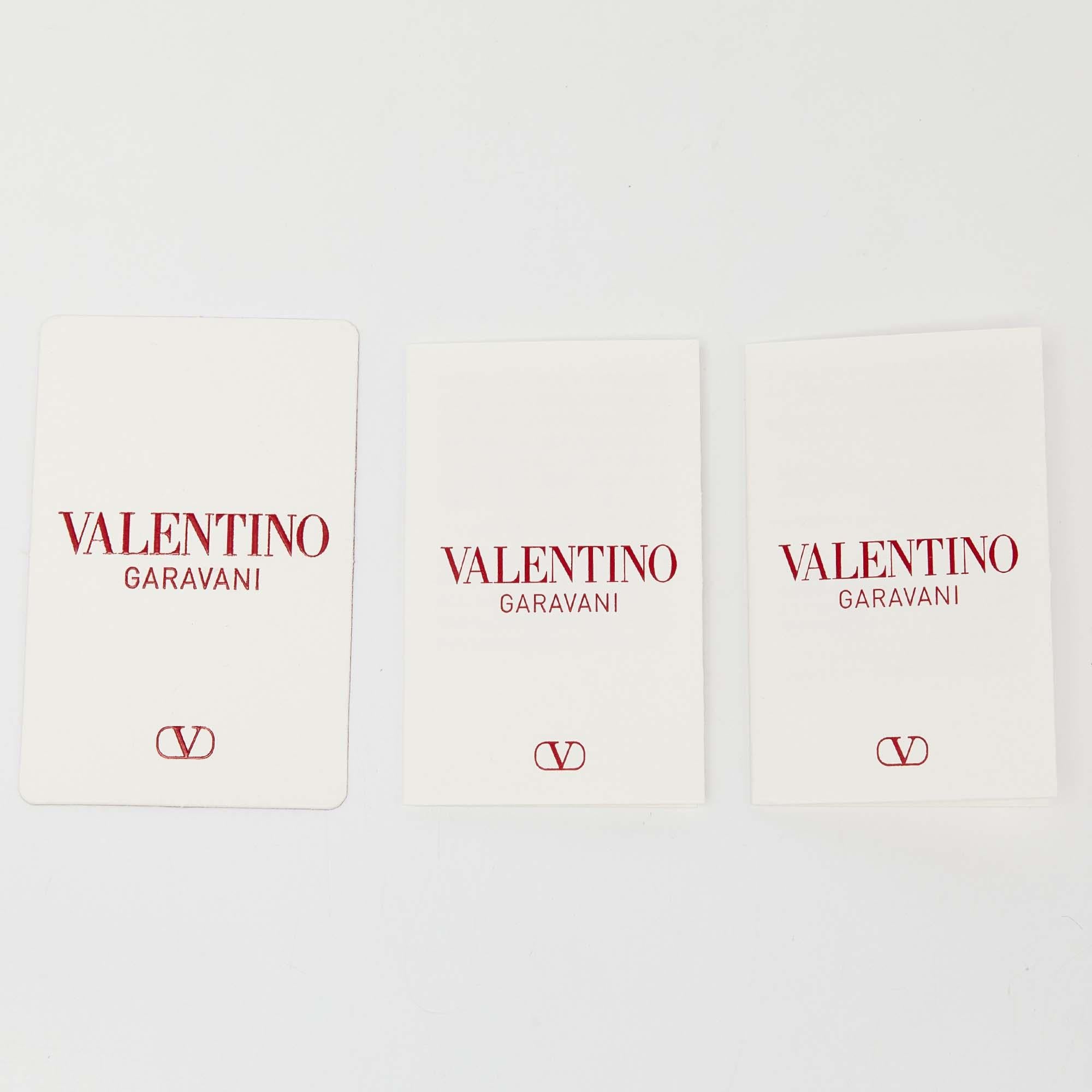 Valentino Dreifarbiges, kompaktes Portemonnaie aus Stoff und Leder Vlogo Damen im Angebot