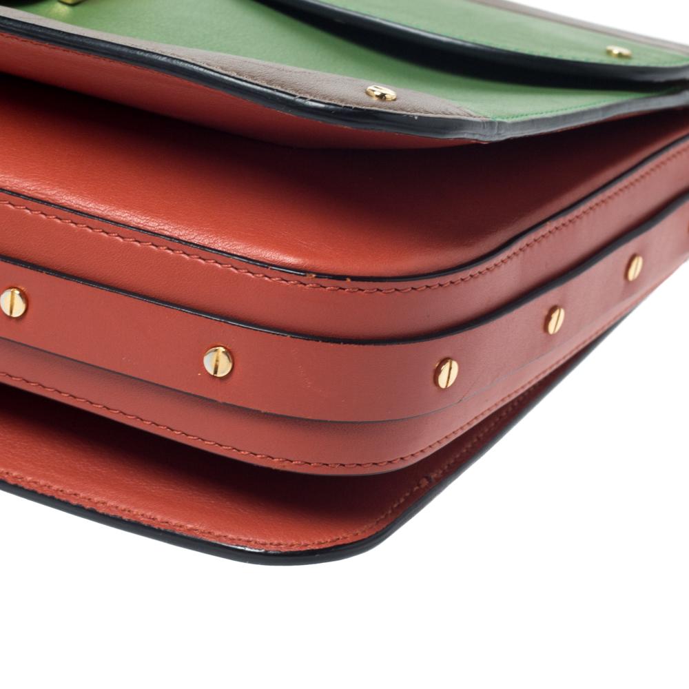Valentino Tri Color Leather Rivet Shoulder Bag 1