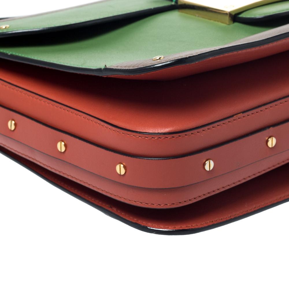 Valentino Tri Color Leather Rivet Shoulder Bag 2
