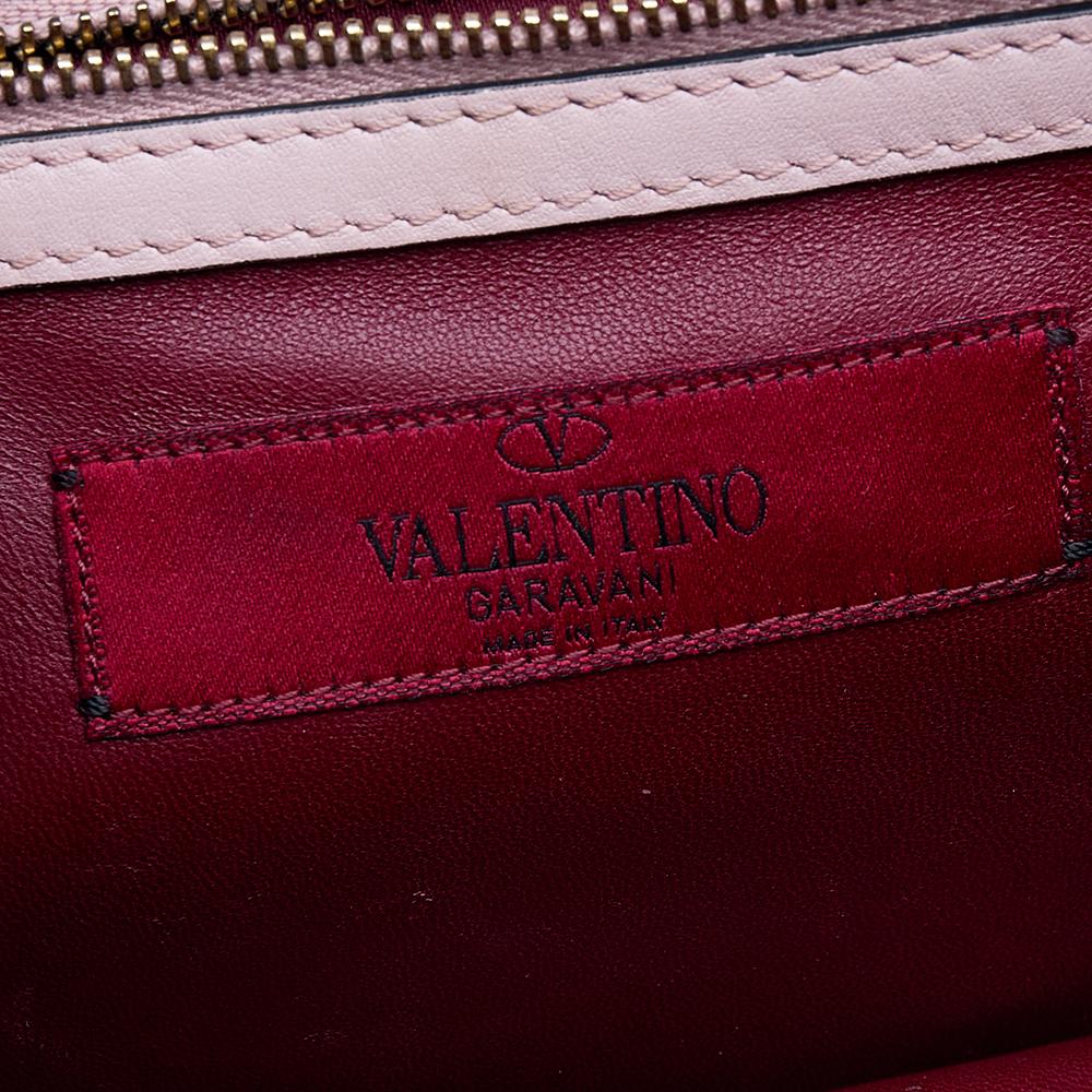 Black Valentino Tri Color Leather Rockstud Medium Glam Lock Flap Bag