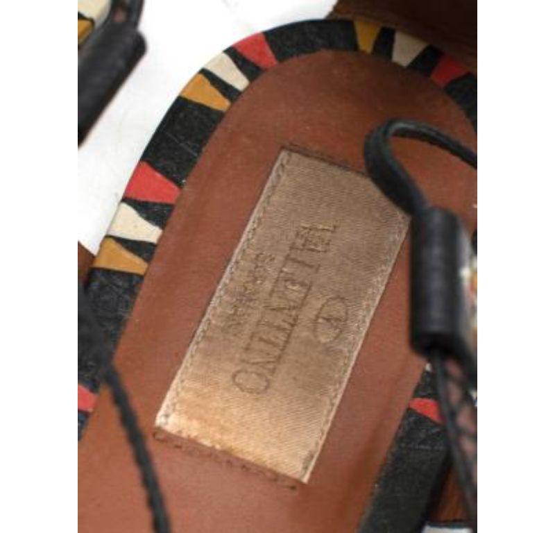 Valentino Tribal Rockstud Lace-up Flat Sandals 4
